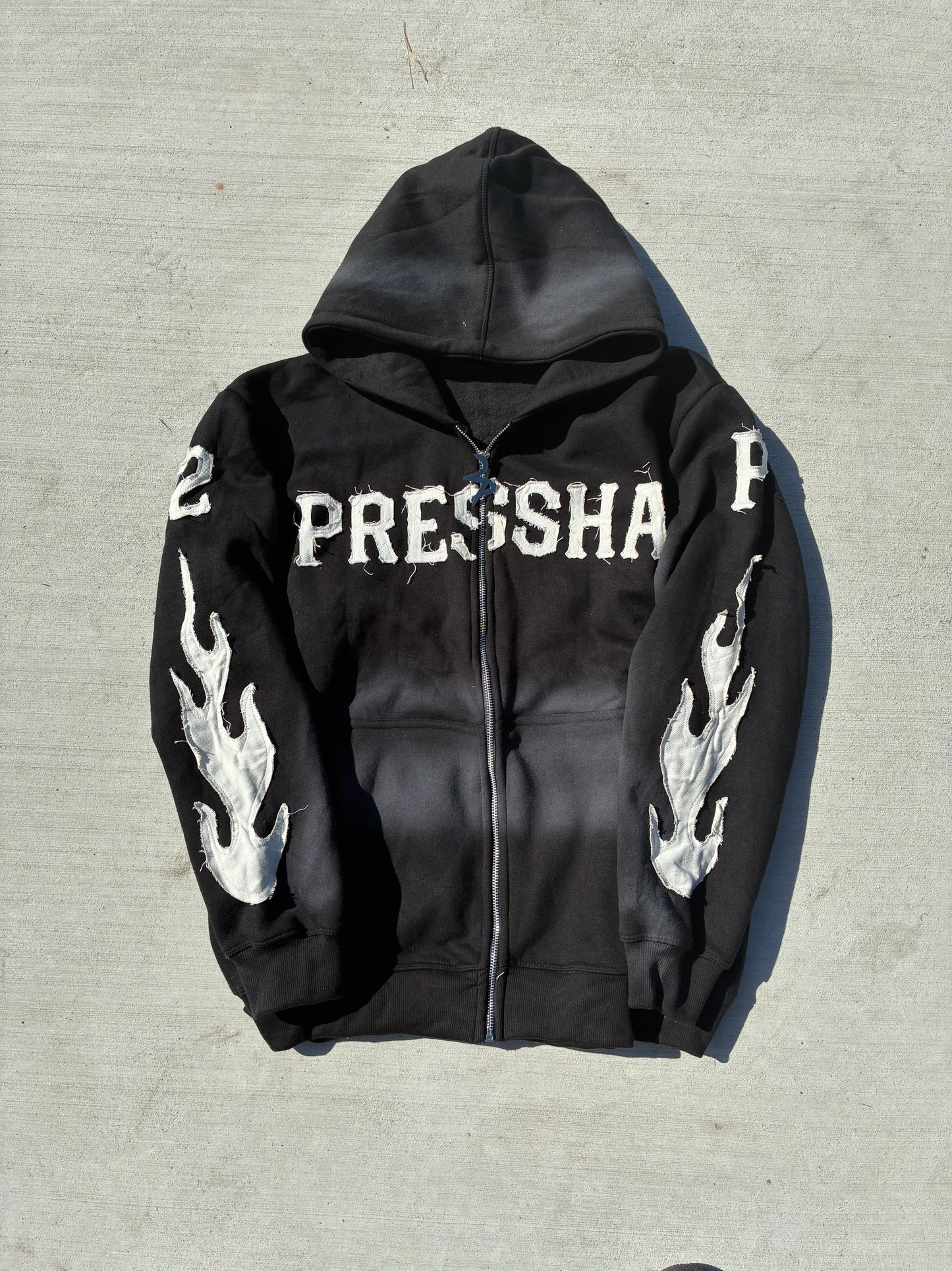 Black Rhinestone Pressha “Zip-Up”