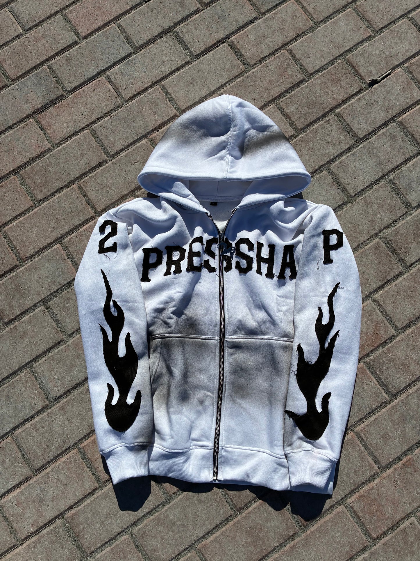 White “Pressha” Zip-Up