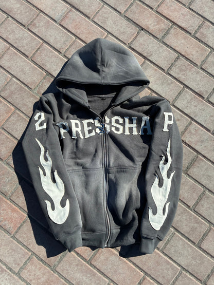 Grey “Pressha” Zip-Up
