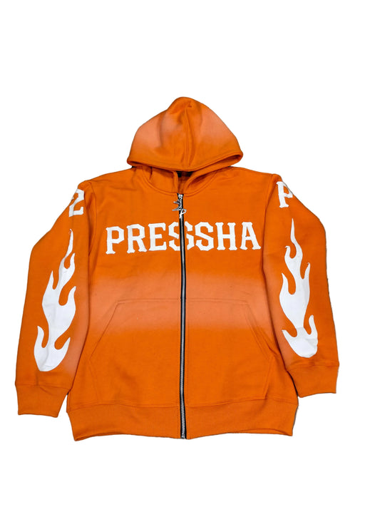 Orange “Pressha” Zip-Up