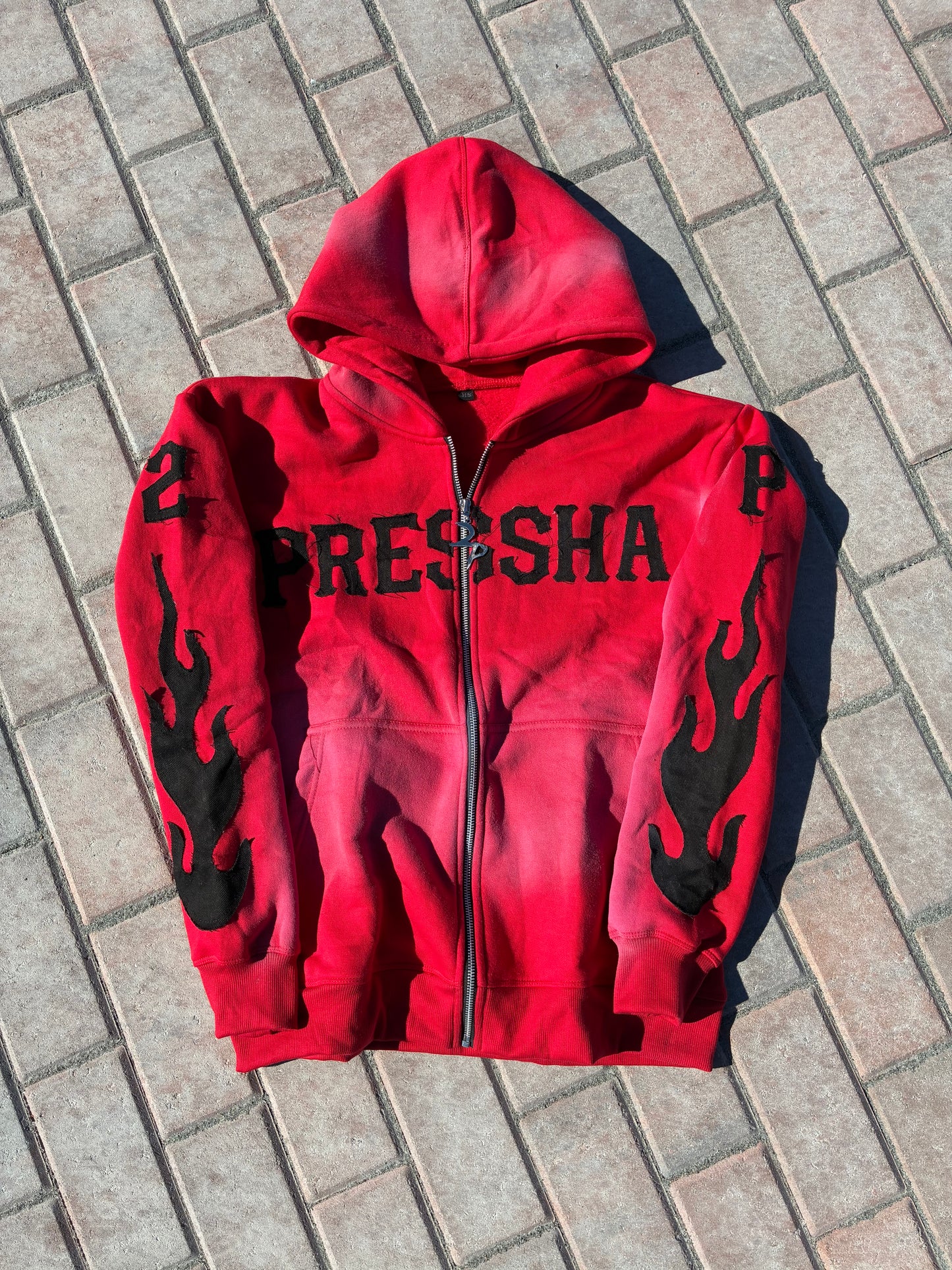 Red “Pressha” Zip-Up
