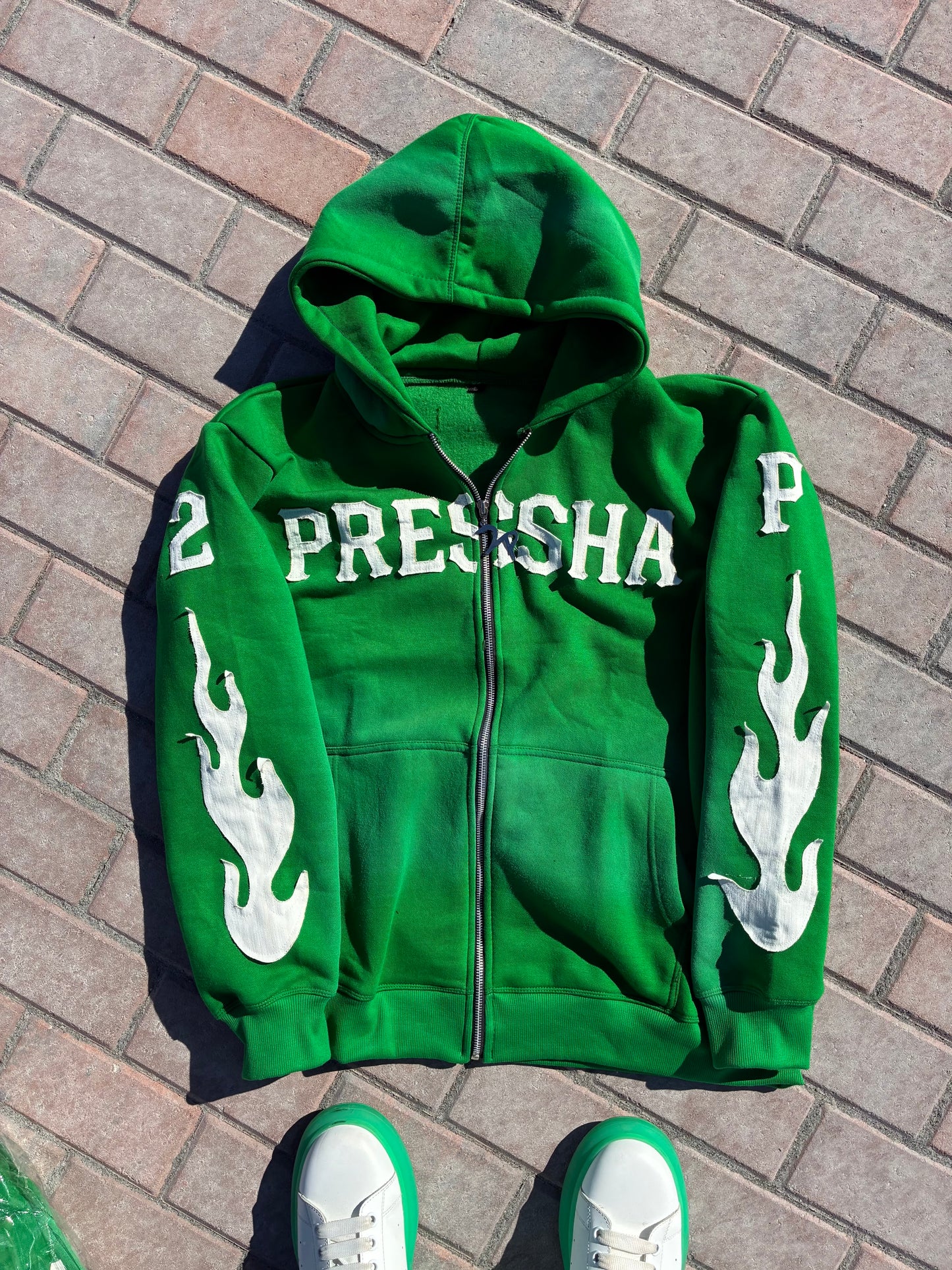 Green “Pressha” Zip-Up