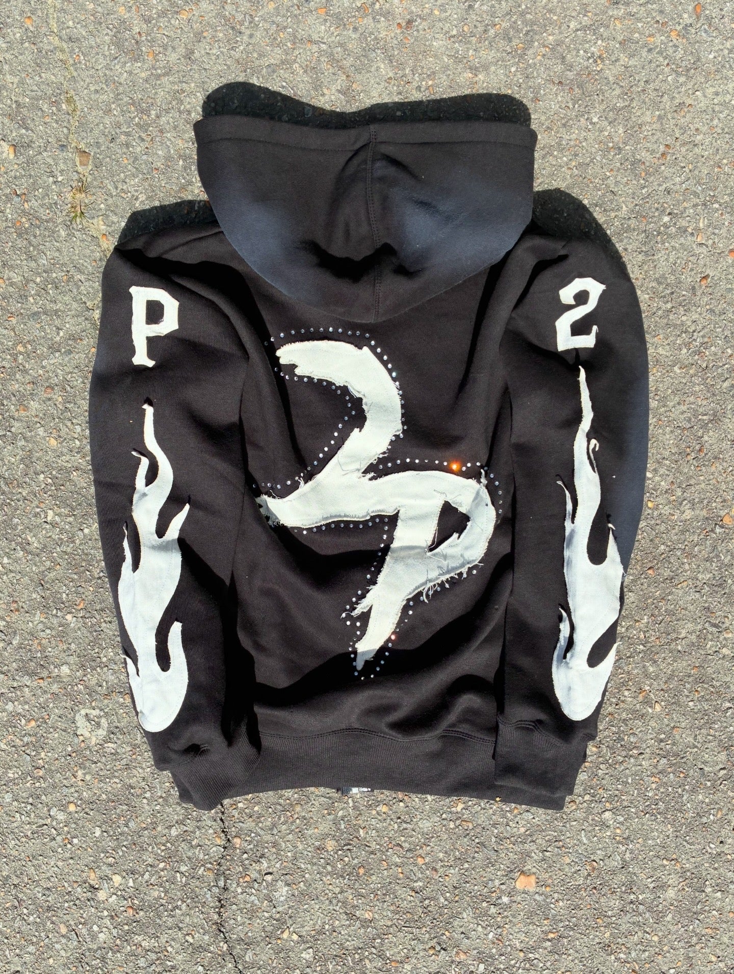 Black Rhinestone Pressha “Zip-Up”